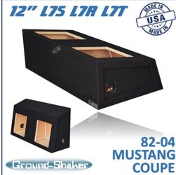 Black 12" Dual Sealed Solobaric Sub Box, Fits 82-04 Ford Mustang Coupe