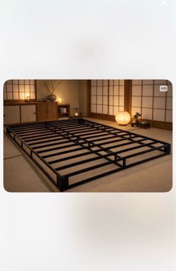 Japanese style queen size platform bed frame , heavy duty very sturdy, no box needed