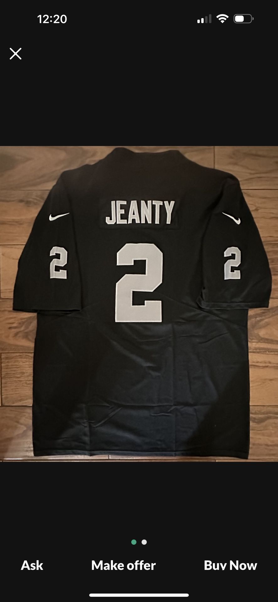 Raiders Ashton Jeanty Jersey New Men Size