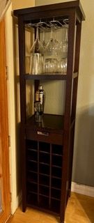 Crate & Barrel Madison Wine Tower / Bar Shelf – Espresso Finish