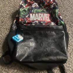 New Marvel Backpack With Leather Pocket 