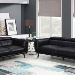 Black 2-piece Sofa Set 