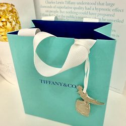 Tiffany & Co. Bird on a Rock Ornament Bag Charm Novelty Limited Edition Blue Bag