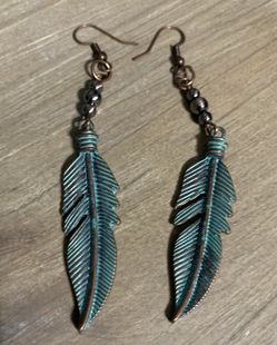 Patina Leaf Earrings