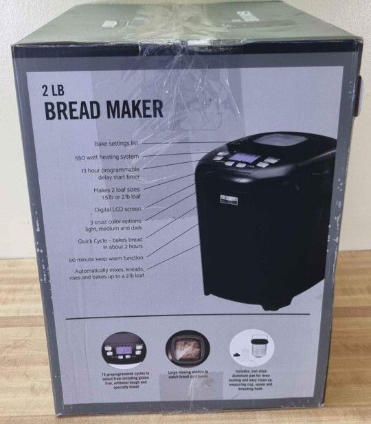 🌟🍞 Bella Pro Series 2lb Bread Maker - Black: Bake Fresh, Delicious Bread at Home! 🌟🍞