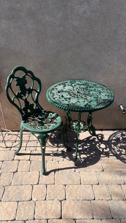Vintage little metal table.