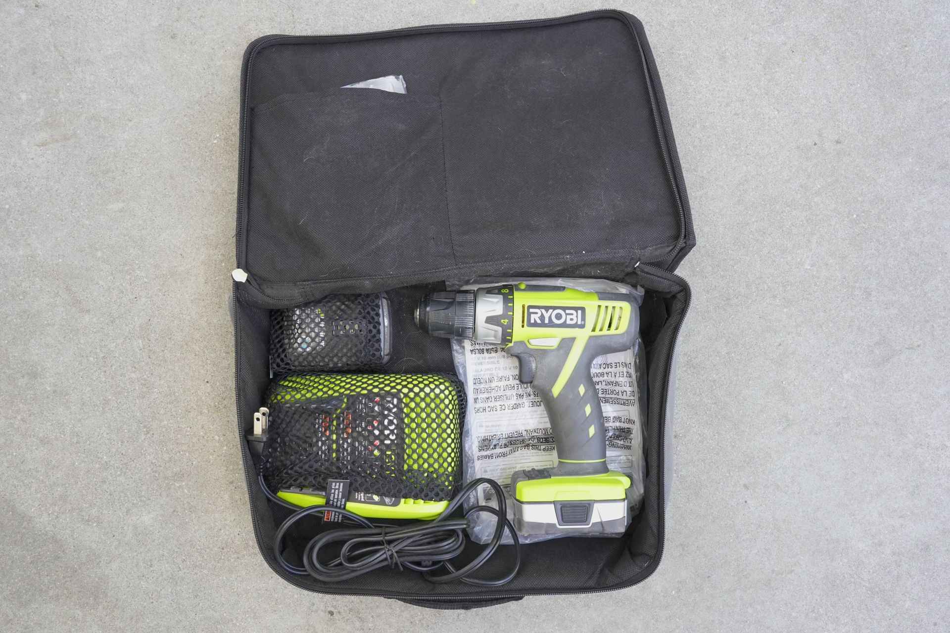 Ryobi HJP002 12-Volt Lithium-Ion Cordless 3/8 Inch Drill w/carry case + Extra Battery