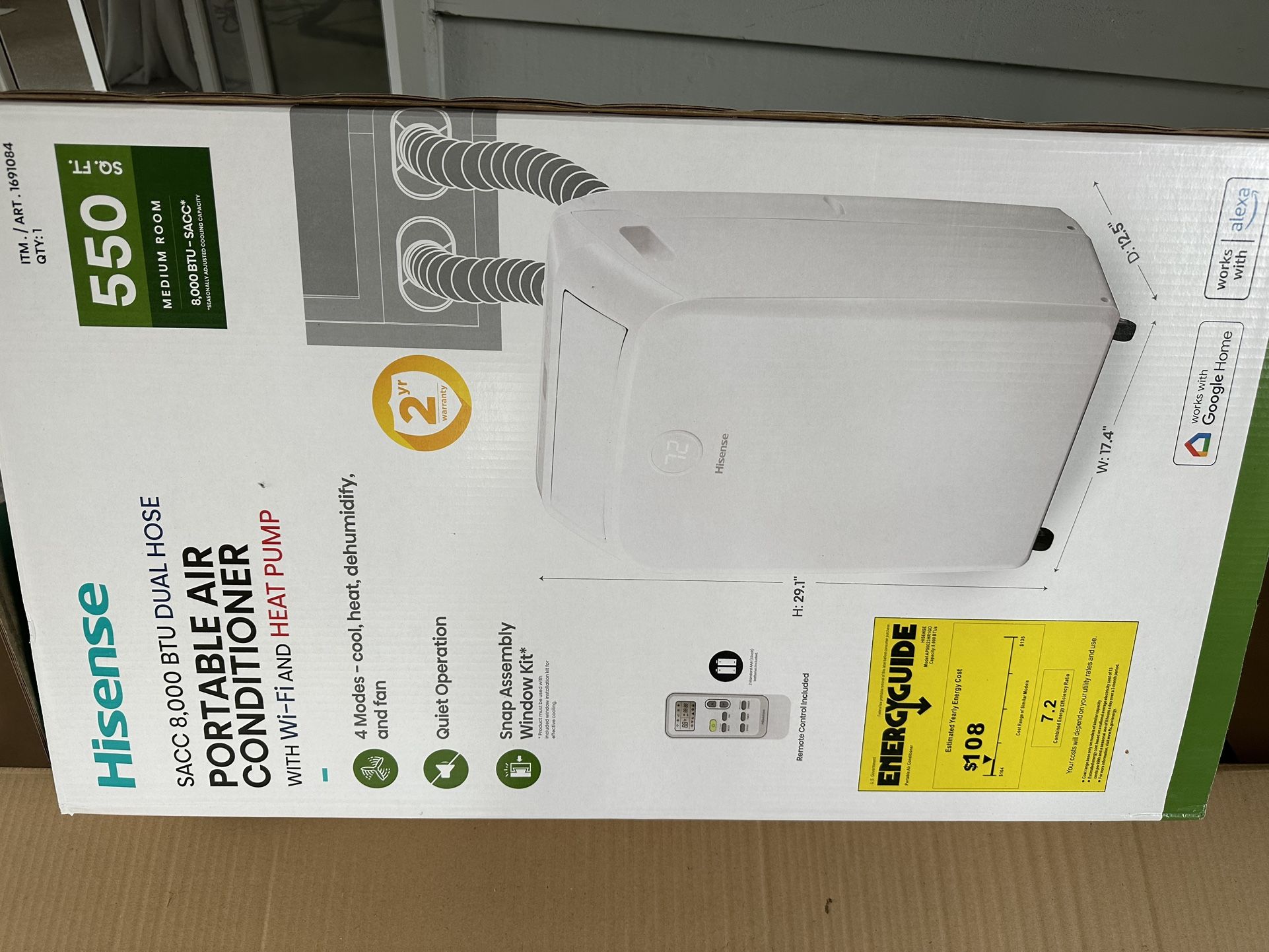 Hisense Portable Heating and cooling (2yrs old) (excellent working condition)