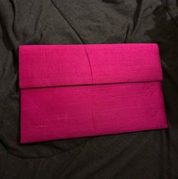 Hot Pink Fabric Envelope Clutch