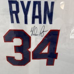 NOLAN RYAN Autographed Jersey Custom Framed.