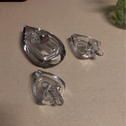 Vintage Glass Suck Cigarette Holder And Ash Trays