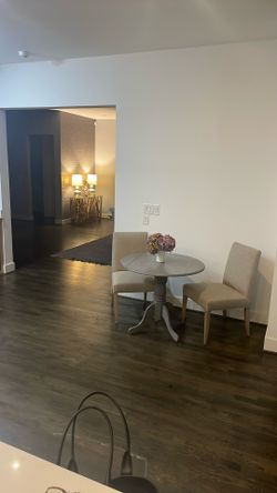 Crate And Barrel Chairs And Gray Table 