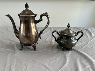 Metal Shine Tea Pot And Sugar Container Victorina Aesthetic