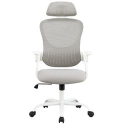 High Back Ergonomic Office Computer Chair With Wheels Gray/Black