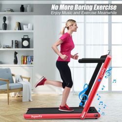 SuperFit Folding Treadmill Red With Speakers