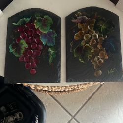 2 Ceramic Art Pieces Hanging