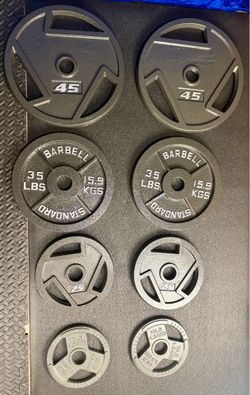 BRAND NEW Olympic  Weights Plates Set: 45s, 35s, 25s & 10s . Brute#230