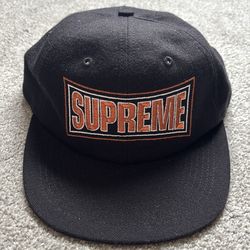 Supreme Metallic Arc-6 Panel Black Hat *VERY GOOD CONDITION*