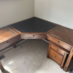 3 Piece Corner Desk With 2 Drawer File Cabinet