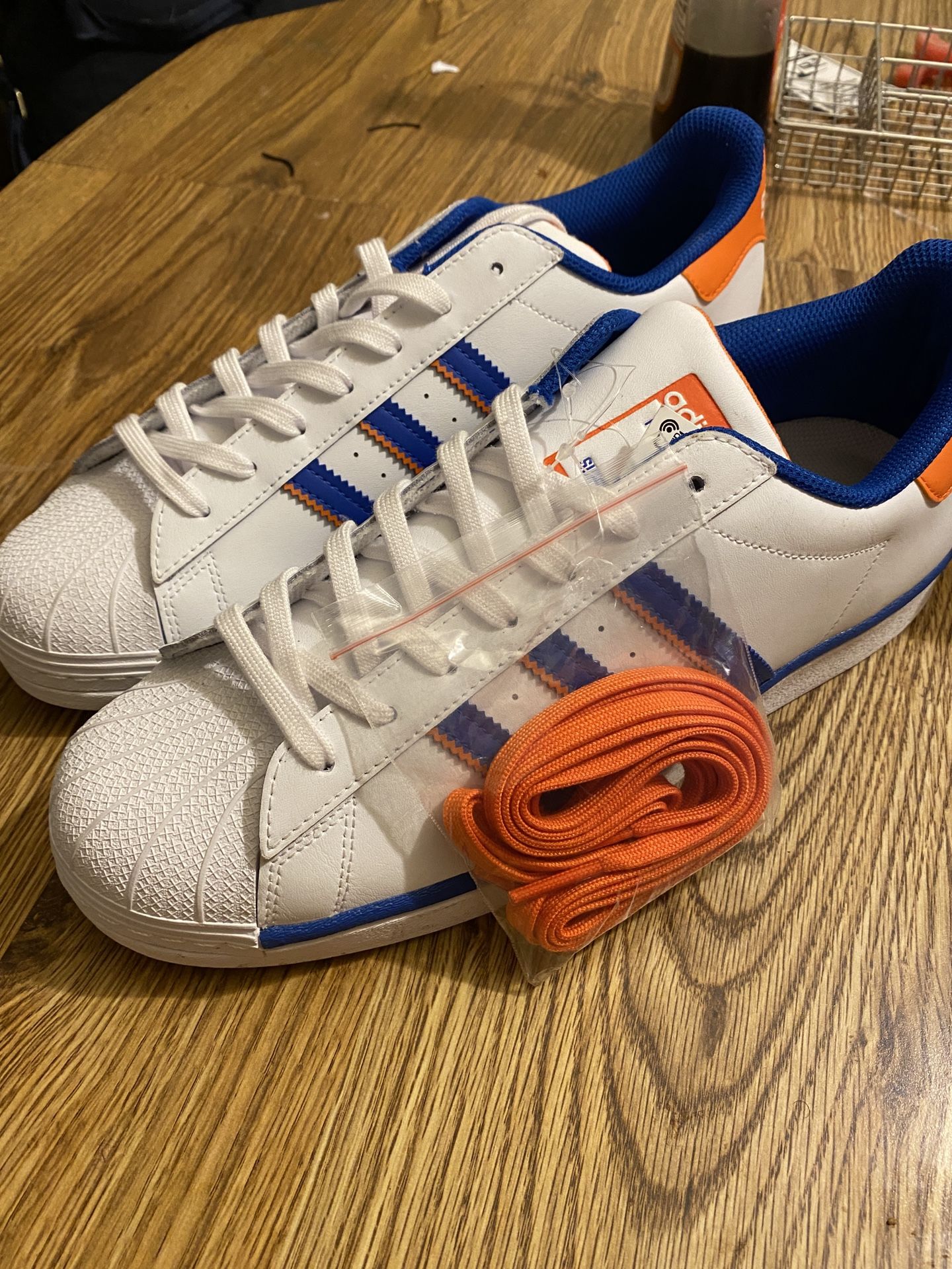 Adidas Superstar with Alternate shoelaces Size 12