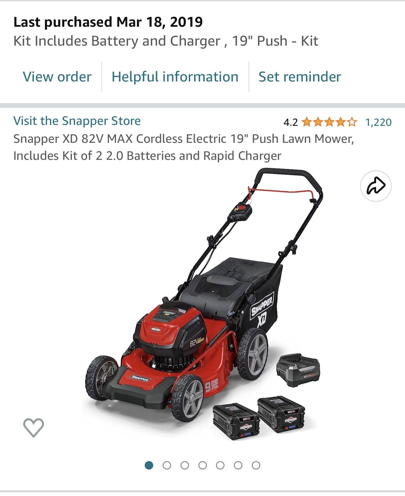 Snapper electric 19 Mower