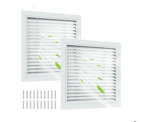 8058: 2 Pcs 26" x 26" Gable Vent Aluminum Alloy Wall Vents Shed Attic Vent with Screen Return Air Grill with Screws, for Ventilation Exterior Doors Wa