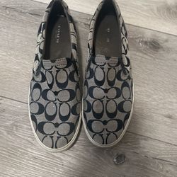 COACH Canvas Slip On Shoes