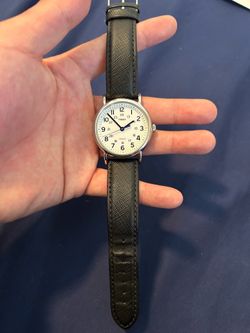 Timex Easy Reader Indiglo Watch – New Battery, Genuine Calfskin Strap –