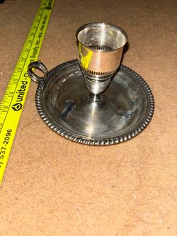 Silver-Tone Chamber Candlestick Holder