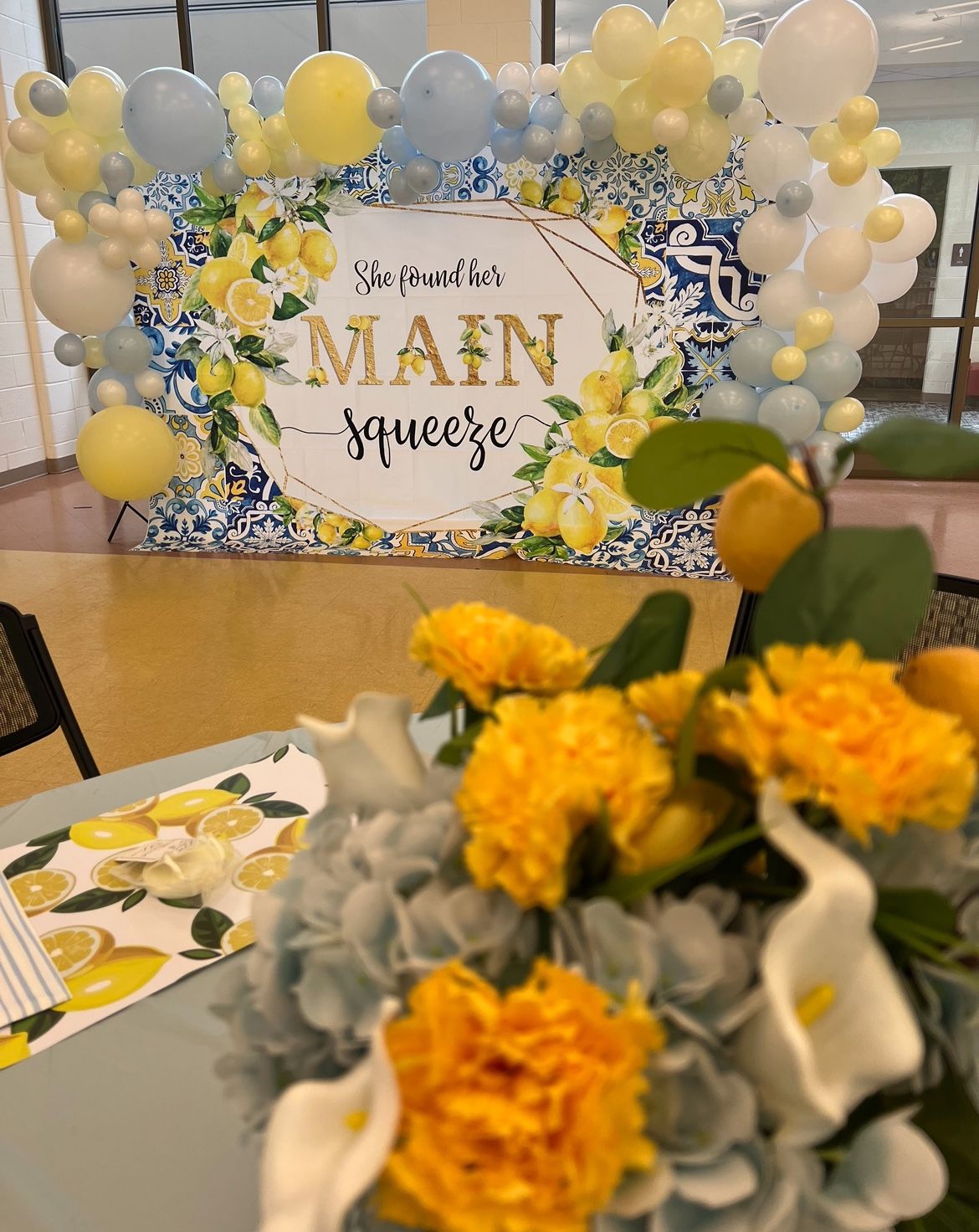 10x7ft Lemon Bridal Shower Backdrop She Found Her Main Squeeze