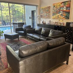 Top Grade REAL LEATHER 4 Piece Set