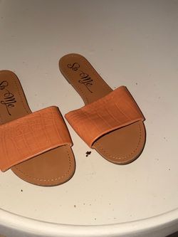 Camel colored crocodile sandals