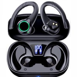 Bluetooth Headphones Wireless Eardbuds,100Hrs Playback Over Ear Earphones,LED Display ,waterproof 
