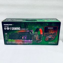 New Open Box SoundLogic XT Light-Up 4-In-1 Gaming Combo-Kit, Keyboard, Mouse, Mouse Pad & Headphones