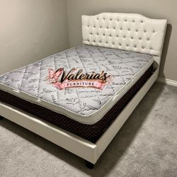 New Queen bed frame with mattress
