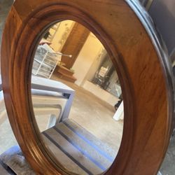 Antique Wood Framed Mirror