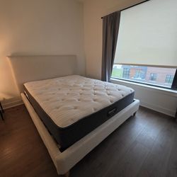 BeautyRest silver Queen mattress And Frame