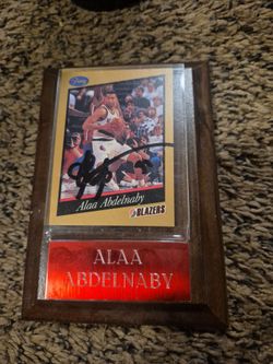 Alaa Abdelnaby Signed Card Wall Plaque