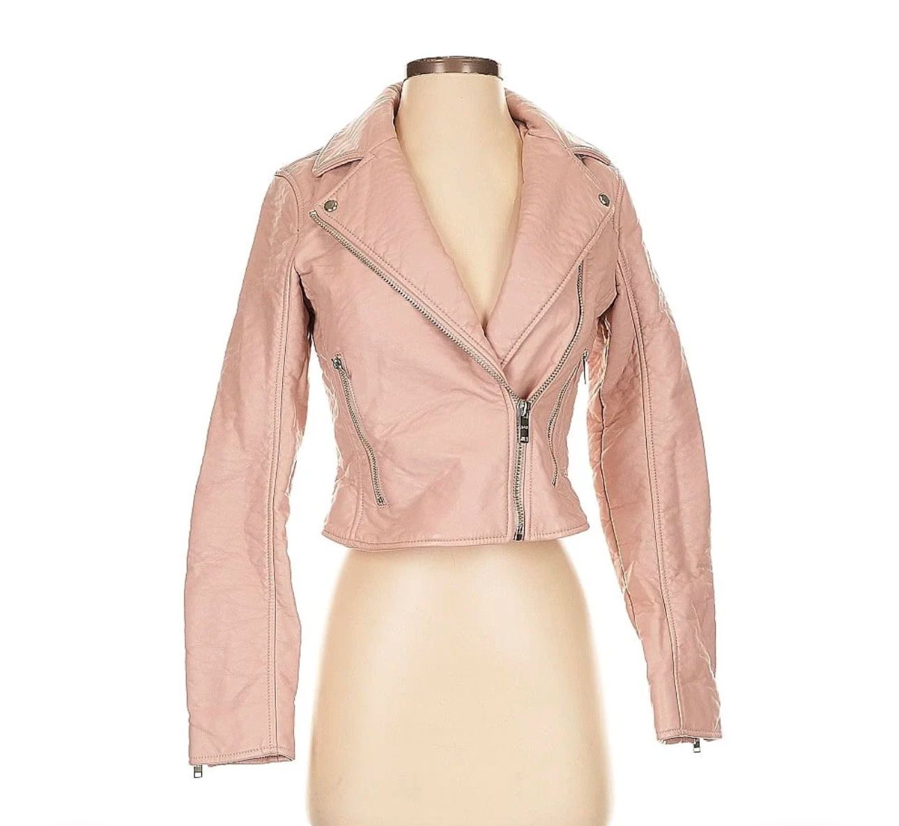 Abercrombie & Fitch Pink Leather Jacket- NEW