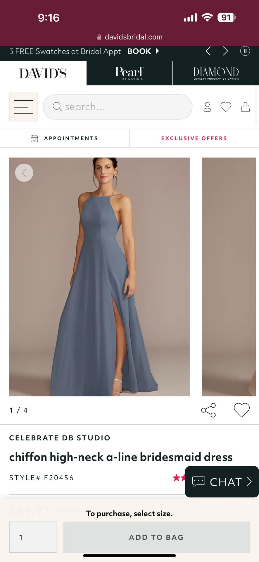 David’s Bridal Size 16