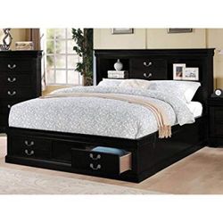 Brand New Black Bed with Drawers