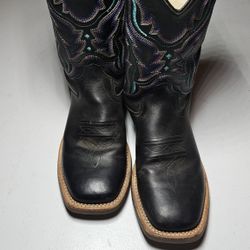 Shyanne Western Leather Boot Black Youth Size 3 No Box