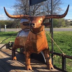 Custom Hand Crafted Longhorn BBQ Grill