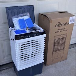Portable Evaporative Air Cooler, 1800 CFM Swamp Cooler with 4 Ice Box & 5.3 Gal Water Tank
