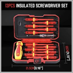 1000V Professional Insulated Screwdriver Set 13 Piece VDE Certified High Voltage Electrical Tool Kit