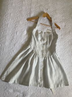 Reformación blue and white stripped size 8 halter mini  dress
