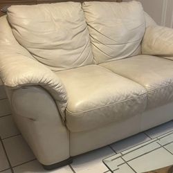 Leather Love seat sofa 63”