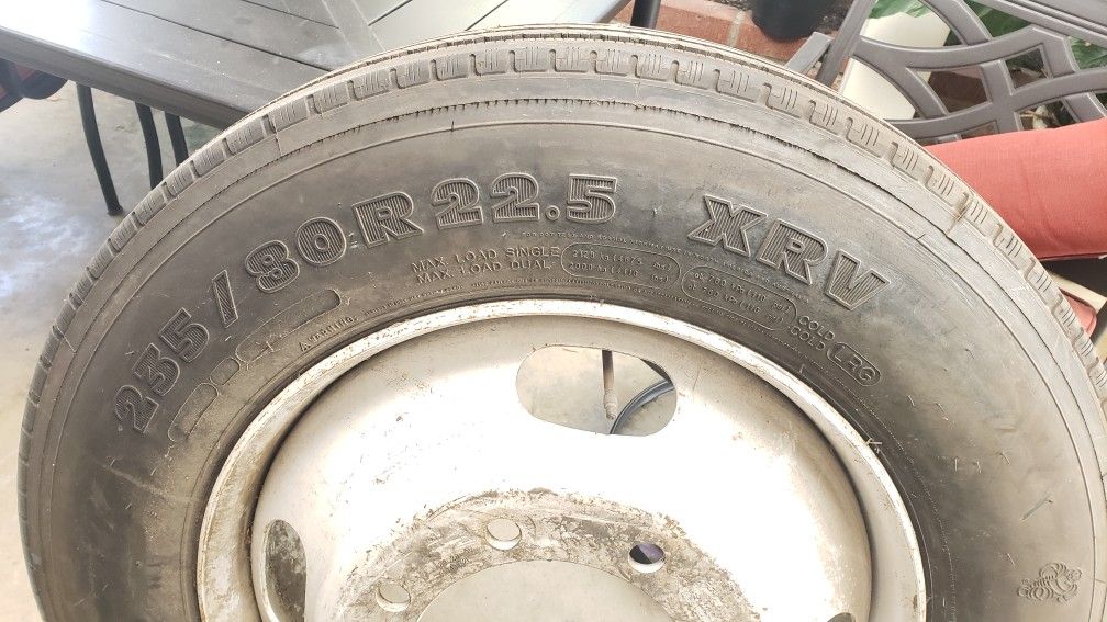 Rv tire and rim michelin 235 80r 22 5 xrv for sale in huntington beach