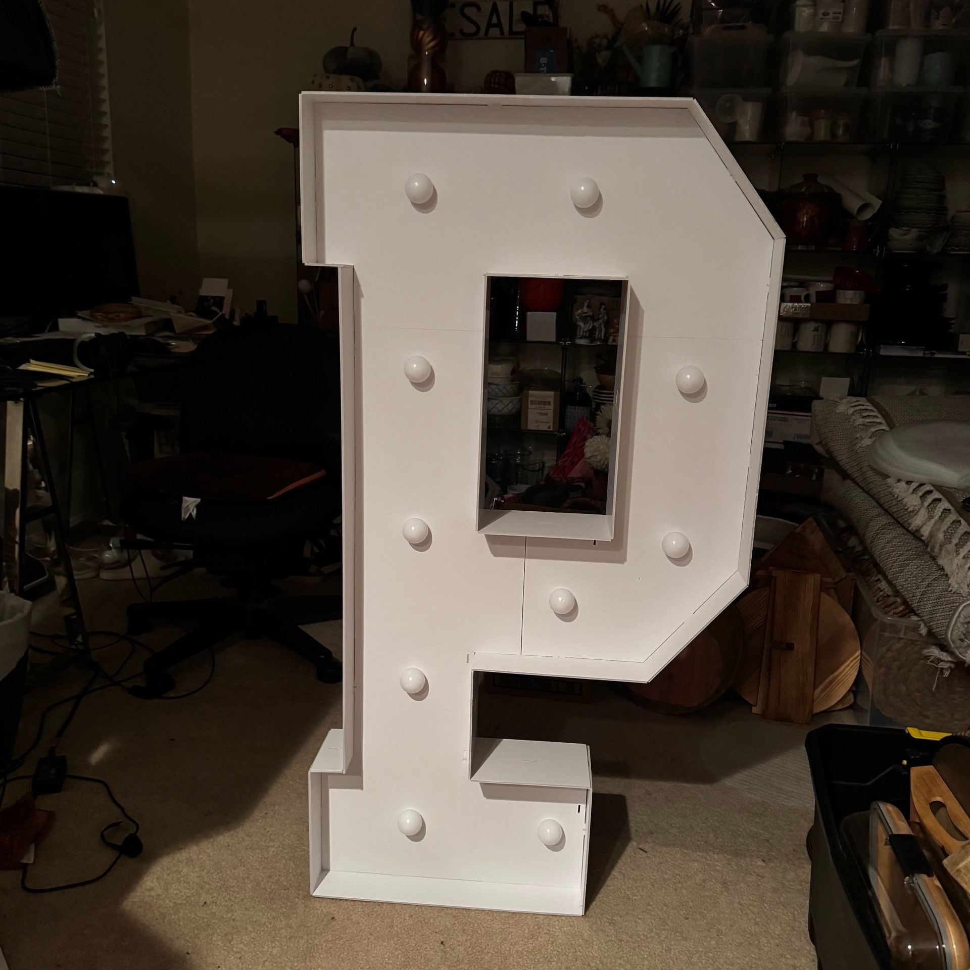 4-foot tall white marquee letter "P"