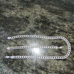 Sterling Silver Chain And Bracelet 